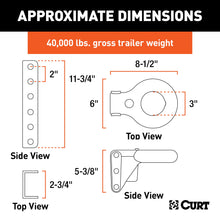 Load image into Gallery viewer, CURT 48641 SecureLatch Lunette Ring &amp; Channel (40,000 lbs, 3" ID, 11-3/4" Channel Height)