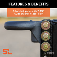 Load image into Gallery viewer, CURT 48641 SecureLatch Lunette Ring &amp; Channel (40,000 lbs, 3" ID, 11-3/4" Channel Height)