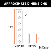 Load image into Gallery viewer, CURT 48650 Adjustable Coupler Channel (3" I.D., 11-3/4" High)