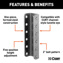 Load image into Gallery viewer, CURT 48650 Adjustable Coupler Channel (3" I.D., 11-3/4" High)