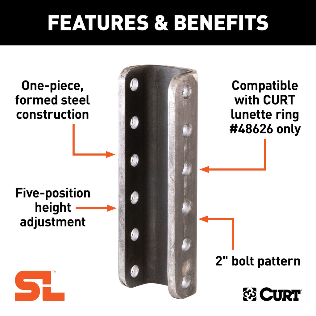 CURT 48651 SecureLatch Lunette Ring Channel (2-3/4" ID, 11-3/4" High)