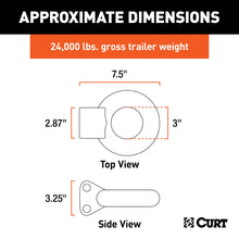 Load image into Gallery viewer, CURT 48660 Channel-Style Lunette Ring (24,000 lbs., 3" I.D., Raw)
