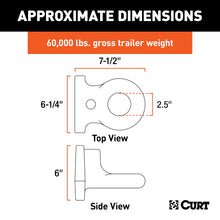 Load image into Gallery viewer, CURT 48661 SecureLatch Flush-Mount Lunette Ring (60,000 lbs, 2-1/2" ID)