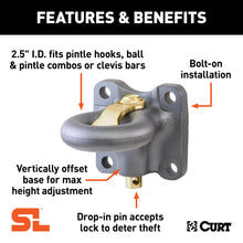 Load image into Gallery viewer, CURT 48661 SecureLatch Flush-Mount Lunette Ring (60,000 lbs, 2-1/2" ID)