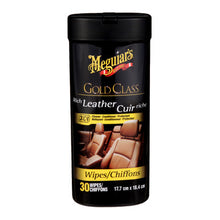 Load image into Gallery viewer, Meguiars G10900C Gold Class RichLeather Cleaner &amp; Conditioner Wipes - 18cm X 20cm - 30 Pack