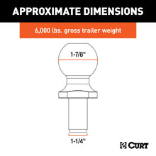 Load image into Gallery viewer, CURT 48810 Replacement 1-7/8" Pintle Ball (6,000 lbs., 1-1/4" Shank)