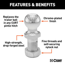 Load image into Gallery viewer, CURT 48810 Replacement 1-7/8" Pintle Ball (6,000 lbs., 1-1/4" Shank)