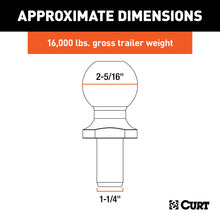 Load image into Gallery viewer, CURT 48830 Replacement 2-5/16" Pintle Ball (16,000 lbs., 1-1/4" Shank)