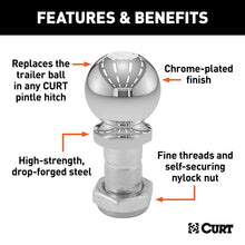Load image into Gallery viewer, CURT 48830 Replacement 2-5/16" Pintle Ball (16,000 lbs., 1-1/4" Shank)