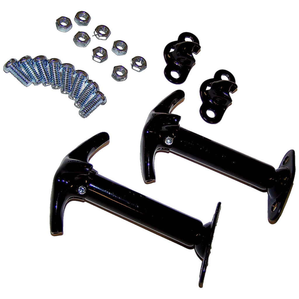 Crown Automotive Jeep Replacement 488601 Black Hood Catch Kit for 41-95 Jeep MB, CJs, YJ Wrangler for Select Jeep CJ3, Jeep CJ5, Jeep CJ6, Jeep CJ7, Jeep Scrambler, Jeep Willys, Jeep Wrangler, Willys CJ2A, Willys MB