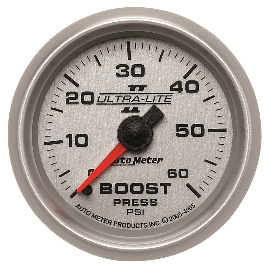 AutoMeter 4905 GAUGE, BOOST, 2 1/16", 60PSI, MECHANICAL, ULTRA-LITE II