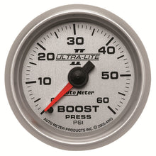 Load image into Gallery viewer, AutoMeter 4905 GAUGE, BOOST, 2 1/16", 60PSI, MECHANICAL, ULTRA-LITE II
