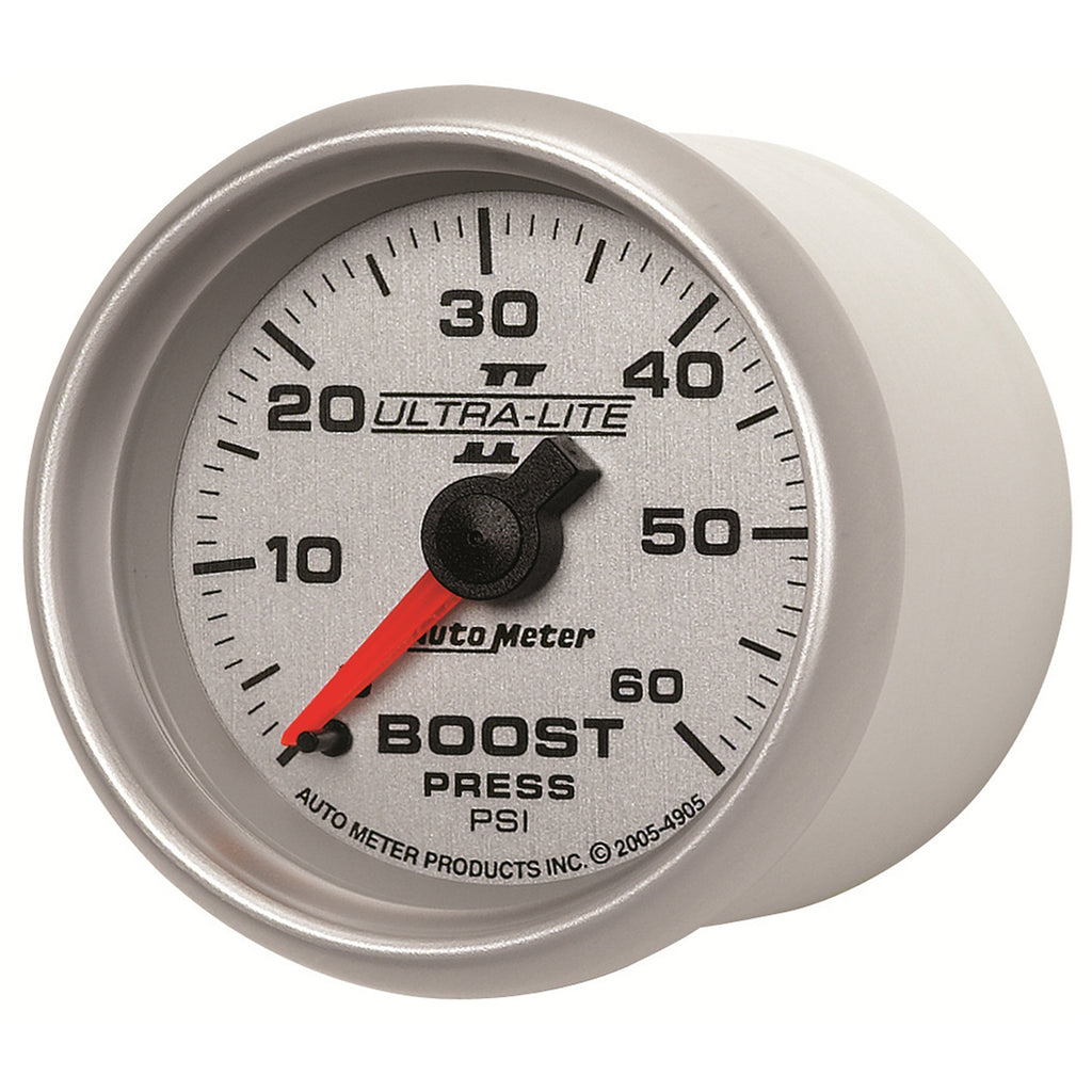 AutoMeter 4905 GAUGE, BOOST, 2 1/16", 60PSI, MECHANICAL, ULTRA-LITE II