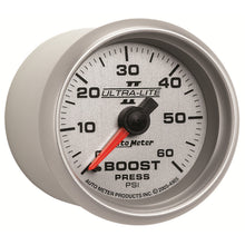 Load image into Gallery viewer, AutoMeter 4905 GAUGE, BOOST, 2 1/16", 60PSI, MECHANICAL, ULTRA-LITE II