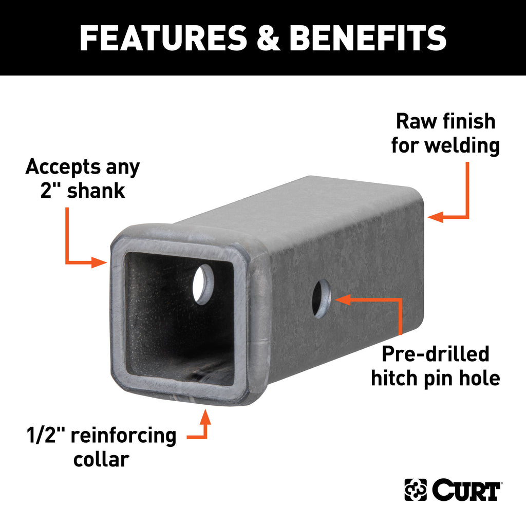 CURT 49060 6" Raw Steel Receiver Tubing (2" Receiver)