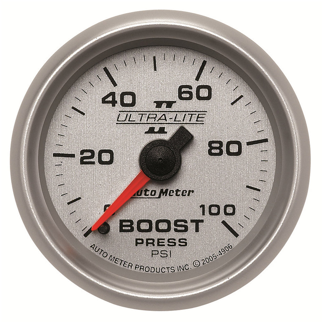 AutoMeter 4906 GAUGE, BOOST, 2 1/16", 100PSI, MECHANICAL, ULTRA-LITE II