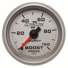 Load image into Gallery viewer, AutoMeter 4906 GAUGE, BOOST, 2 1/16", 100PSI, MECHANICAL, ULTRA-LITE II