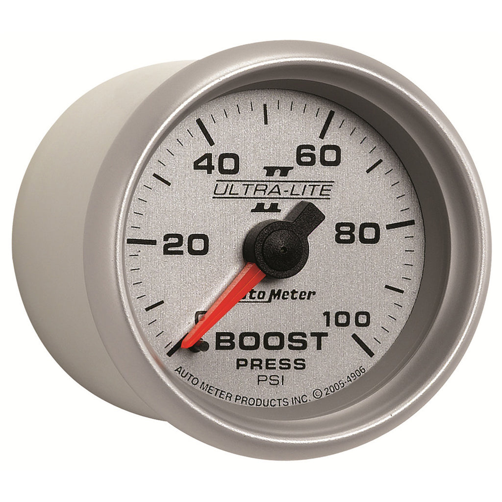 AutoMeter 4906 GAUGE, BOOST, 2 1/16", 100PSI, MECHANICAL, ULTRA-LITE II