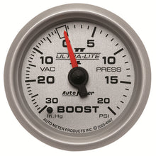 Load image into Gallery viewer, AutoMeter 4907 GAUGE, VAC/BOOST, 2 1/16", 30INHG-20PSI, MECHANICAL, ULTRA-LITE II