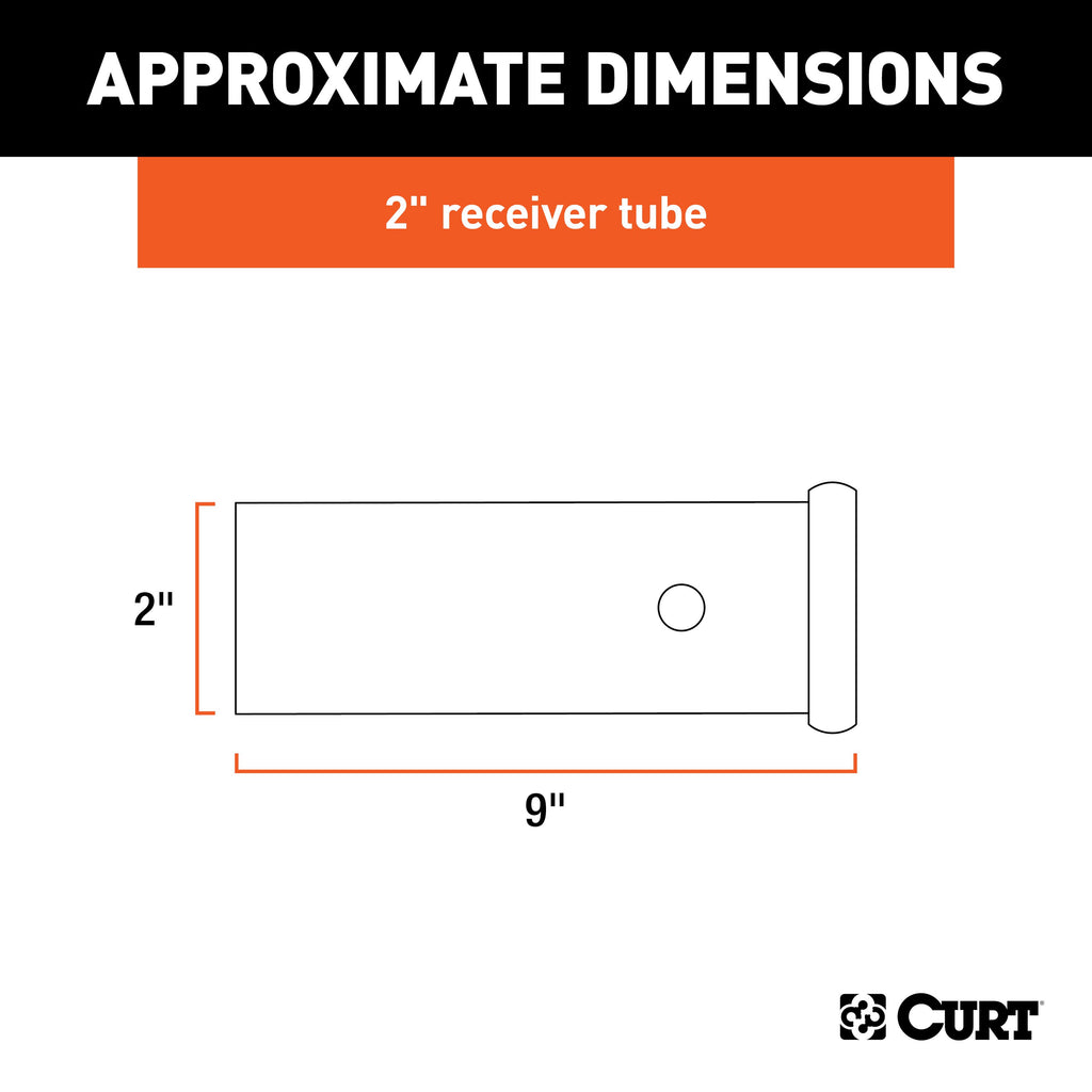 CURT 49090 9" Raw Steel Receiver Tubing (2" Receiver)