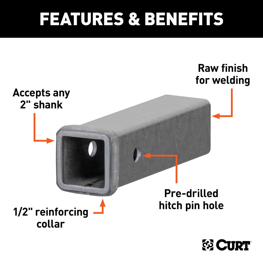 CURT 49090 9" Raw Steel Receiver Tubing (2" Receiver)