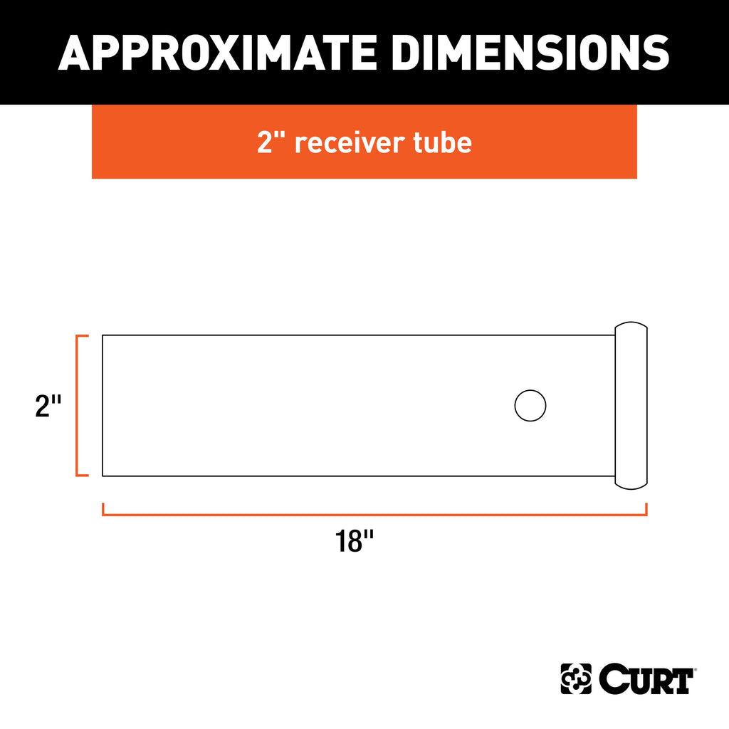 CURT 49180 18" Raw Steel Receiver Tubing (2" Receiver)