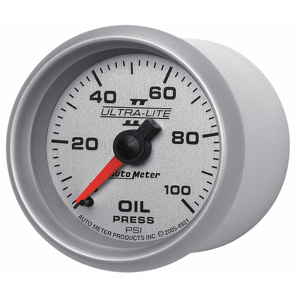 AutoMeter 4921 GAUGE, OIL PRESSURE, 2 1/16", 100PSI, MECHANICAL, ULTRA-LITE II