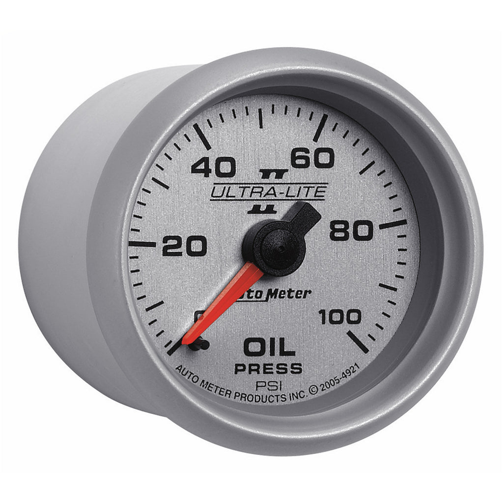 AutoMeter 4921 GAUGE, OIL PRESSURE, 2 1/16", 100PSI, MECHANICAL, ULTRA-LITE II