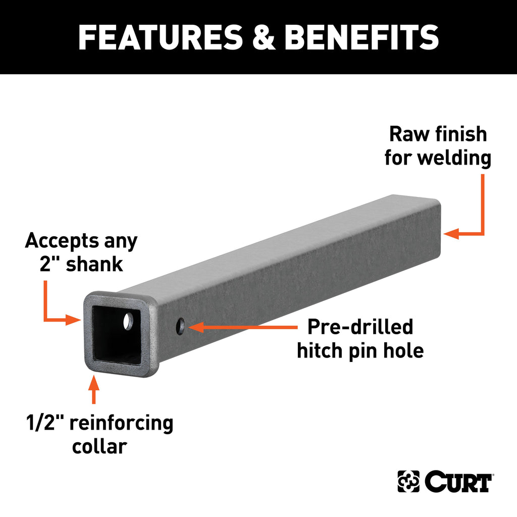 CURT 49240 24" Raw Steel Receiver Tubing (2" Receiver)