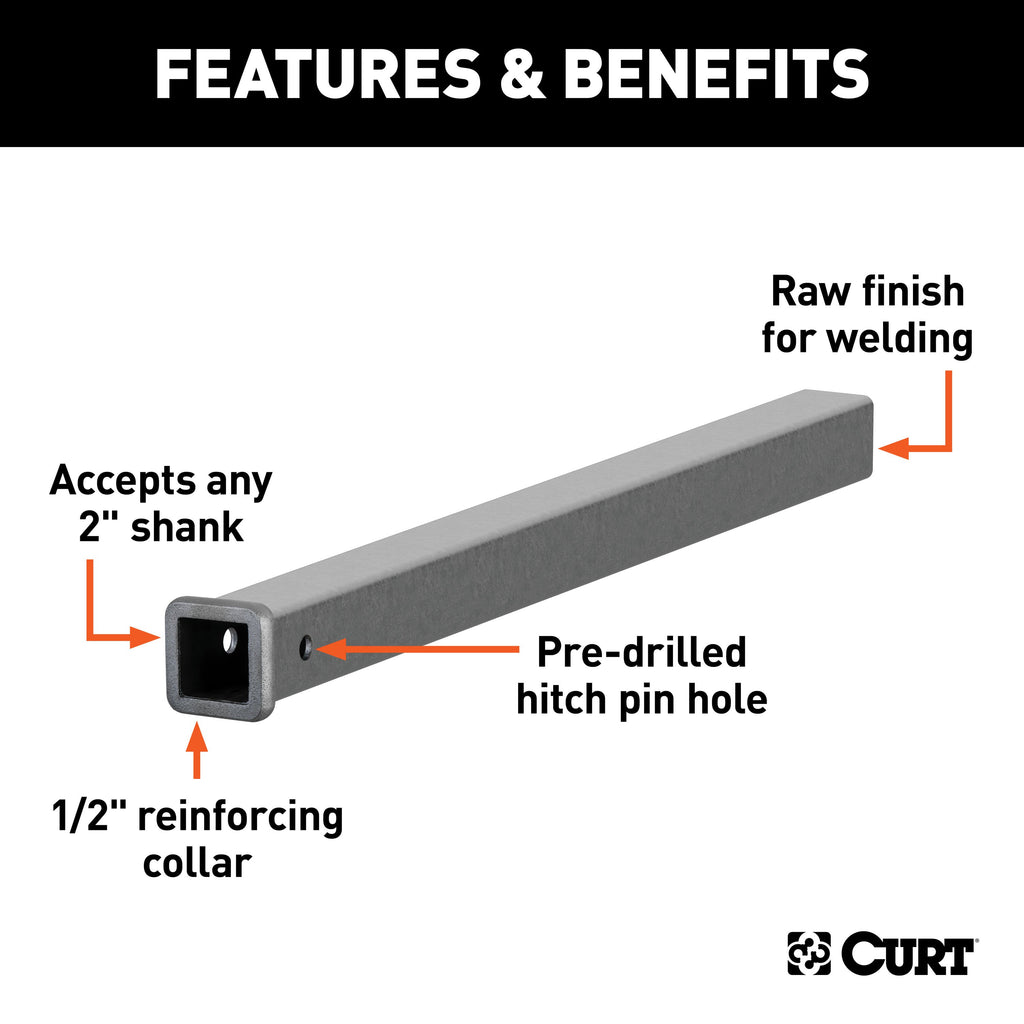 CURT 49360 36" Raw Steel Receiver Tubing (2" Receiver)