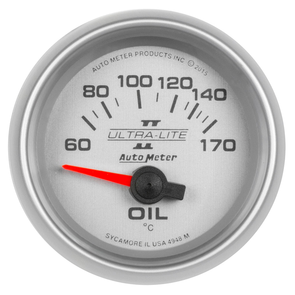 AutoMeter 4948-M GAUGE, OIL TEMP, 2 1/16", 60-170?F, ELECTRIC, ULTRA-LITE II