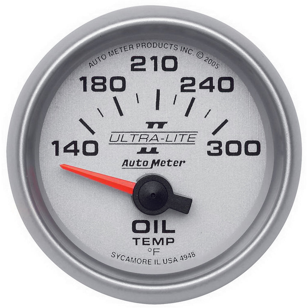 AutoMeter 4948 GAUGE, OIL TEMP, 2 1/16", 140-300?F, ELECTRIC, ULTRA-LITE II