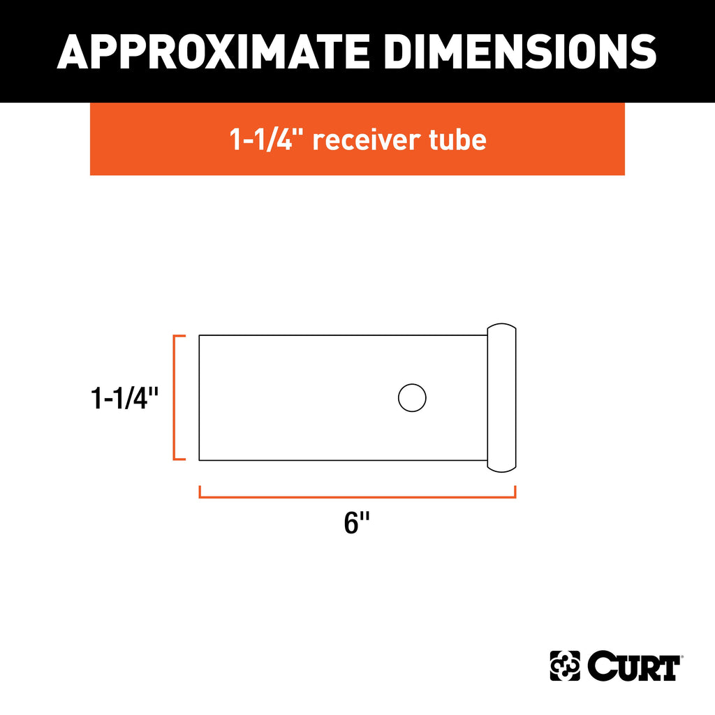 CURT 49506 6" Raw Steel Receiver Tubing (1-1/4" Receiver)