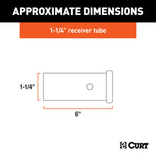 Load image into Gallery viewer, CURT 49506 6" Raw Steel Receiver Tubing (1-1/4" Receiver)