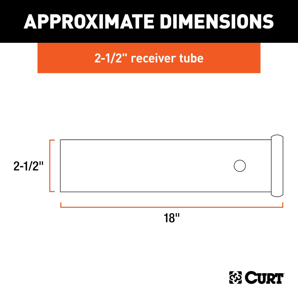 CURT 49511 18" Raw Steel Receiver Tubing (2-1/2" Receiver)