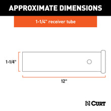 Load image into Gallery viewer, CURT 49512 12" Raw Steel Receiver Tubing (1-1/4" Receiver)