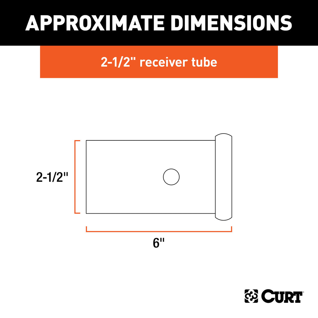 CURT 49516 6" Raw Steel Receiver Tubing (2-1/2" Receiver)