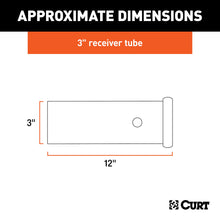 Load image into Gallery viewer, CURT 49517 12" Raw Steel Receiver Tubing - 3" Receiver, 5/8" Pin Hole