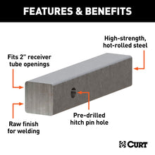 Load image into Gallery viewer, CURT 49529 2" x 10" Raw Steel Hitch Bar