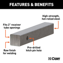 Load image into Gallery viewer, CURT 49530 2" x 12" Raw Steel Hitch Bar