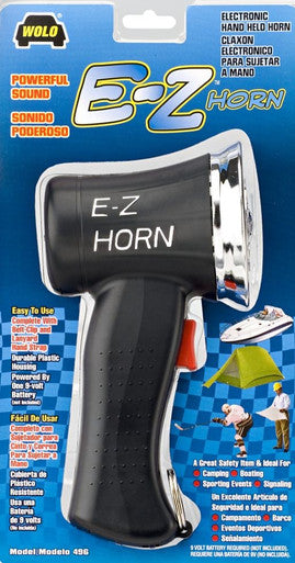 Wolo Horns 496 E-Z HORN - HAND HELD ELECTRONIC HORN.Powered by a 9 Volt. Batery (not Included)