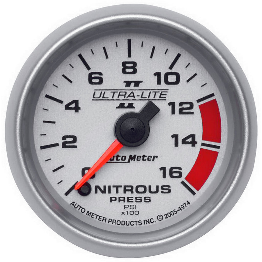AutoMeter 4974 GAUGE, NITROUS PRESSURE, 2 1/16", 1600PSI, DIGITAL STEPPER MOTOR, ULTRA-LITE II