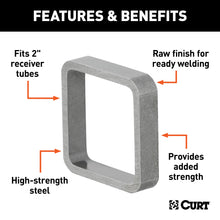 Load image into Gallery viewer, CURT 49770 Raw Steel Receiver Tube Reinforcement Collar (Fits 2" Receiver)