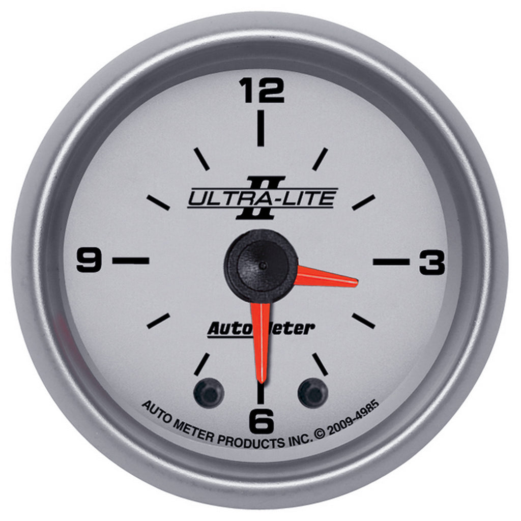 AutoMeter 4985 GAUGE, CLOCK, 2 1/16", 12HR, ANALOG, ULTRA-LITE II