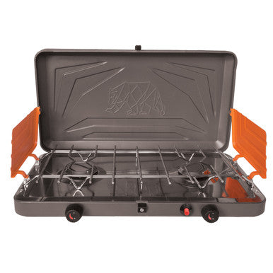 KUMA 499-KM-DBPS-GROR Deluxe 2 Burner Propane Stove - Graphite/Orange