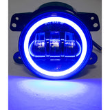 Race Sport RS-4FHALOB 4in 30W/1440LM LED Cree Fog Light Kit w/ Blue LED Halo - Fits 2007-2017 Jeeps