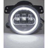 Race Sport RS-4FHALOW 4in 30W/1440LM LED Cree Fog Light Kit w/ White LED Halo - Fits 2007-2017 Jeeps