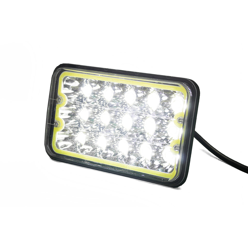 4X6in-45W-Led-Sealed-Beam-Conversion-Lenses-W-White-Led-Drl-Halo-(Pair)