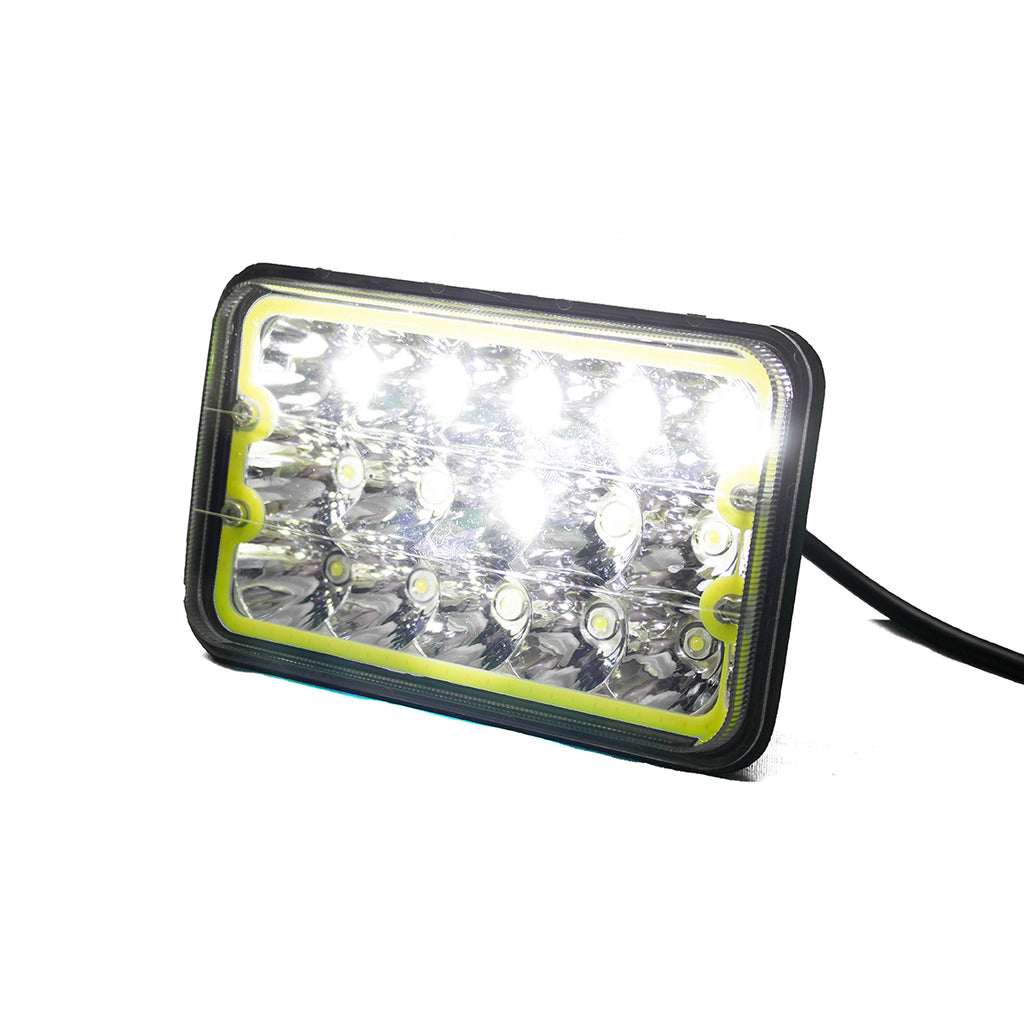 4X6in-45W-Led-Sealed-Beam-Conversion-Lenses-W-White-Led-Drl-Halo-(Pair)