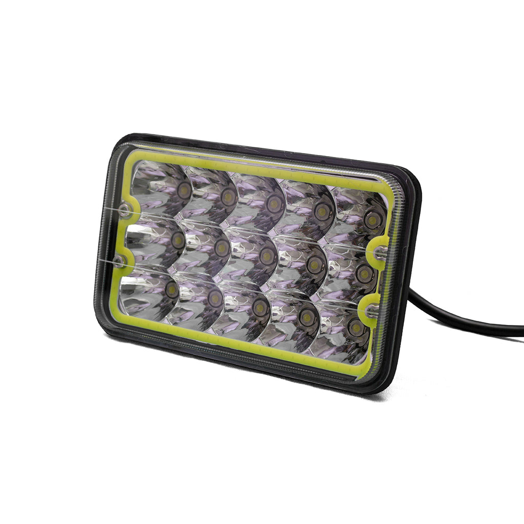 4X6in-45W-Led-Sealed-Beam-Conversion-Lenses-W-White-Led-Drl-Halo-(Pair)